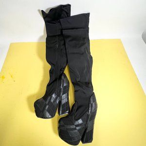 NIB Jeffrey Campbell Reckless, Black Neoprene Thigh High Boots